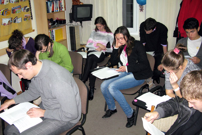 At Terra Nova. TOEFL simulation. December 2010.
